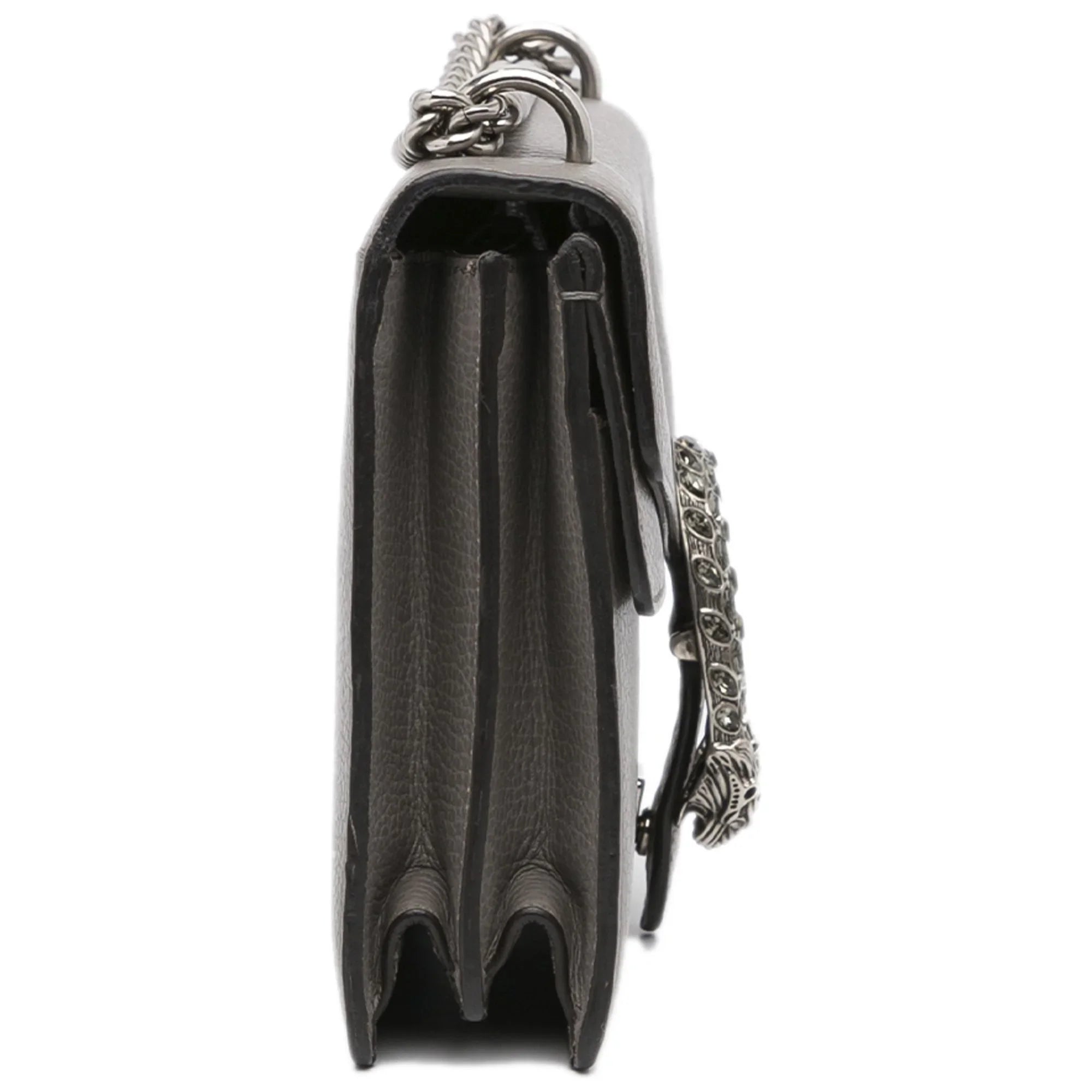 Unisex Authenticated Gray Calf Shoulder Leather Small Bag Dionysus Pre-Owned Gucci (Good)