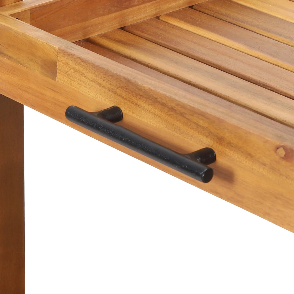 Black Studio 2 and Bonneau Holders, Bar with Teak Outdoor Acacia Wood Cart Tiered Bottle GDF