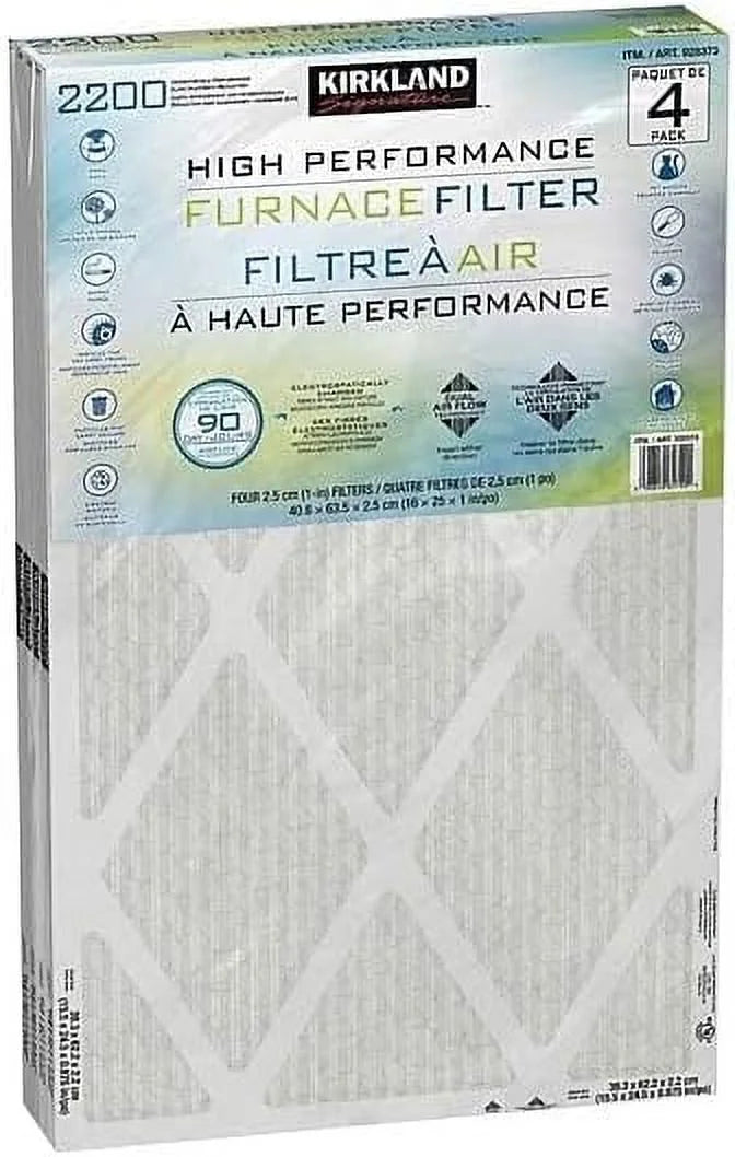 90 Technology Reduction Dual - 2200 Furnace Day Allergen 4 Airflow Performance - Filter, (16X25x1) - Microparticle Performance PACK High