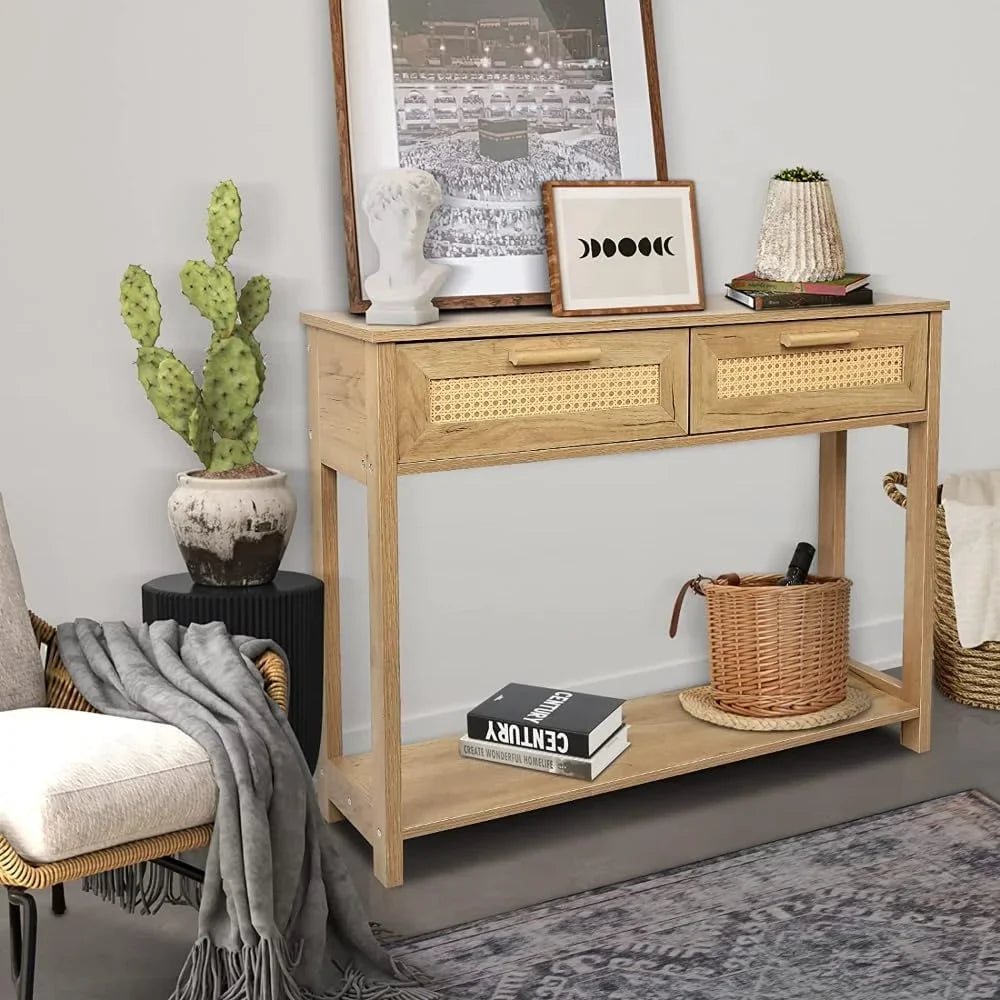 Drawers, Rack, Bedroom, Restaurant 2 Console Table Storage Style for Open Table Entrance Minimalist Table with Office, and with
