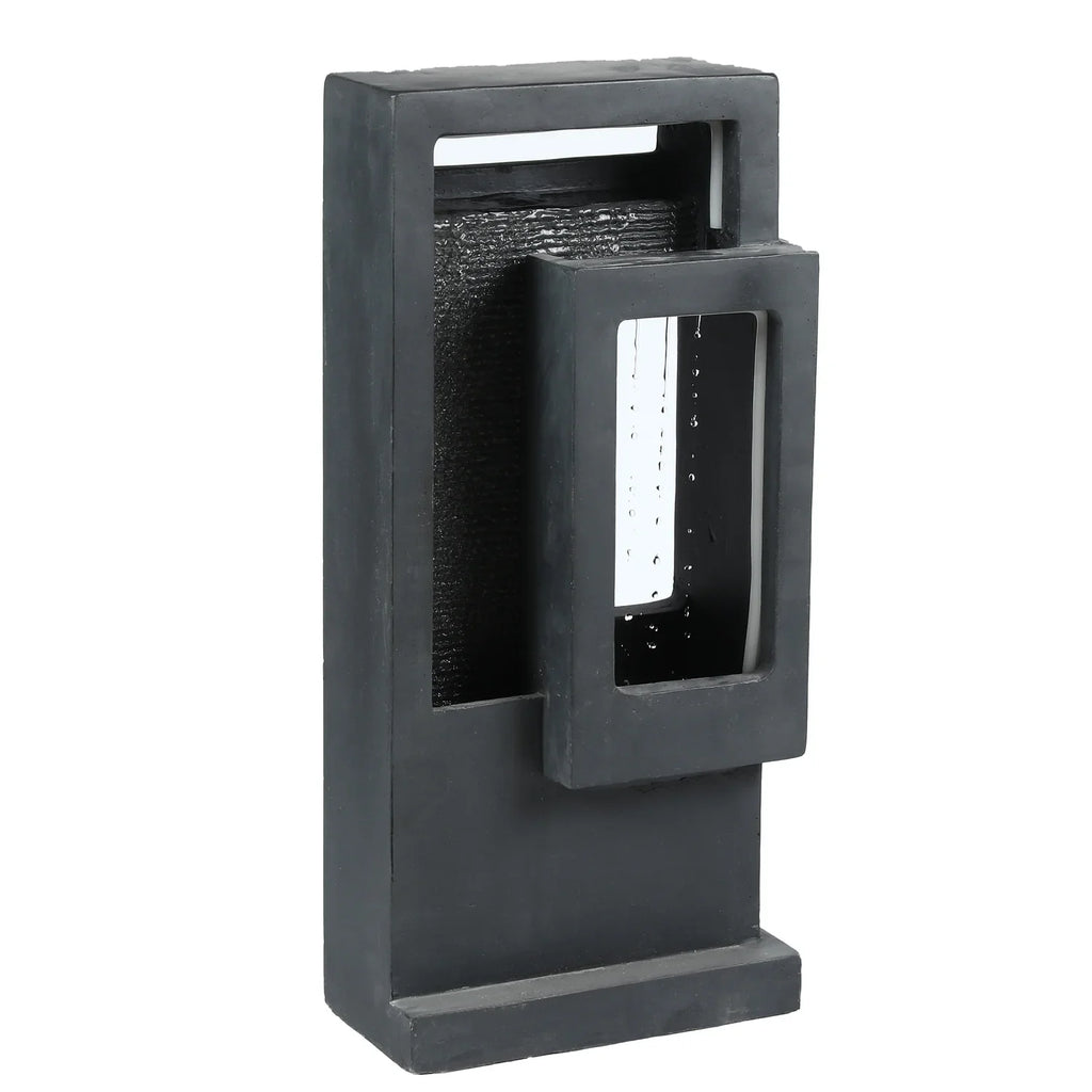 HomeStock Light Led Outdoor Gray Fountain Column With Resin Vintage Victorian Raining