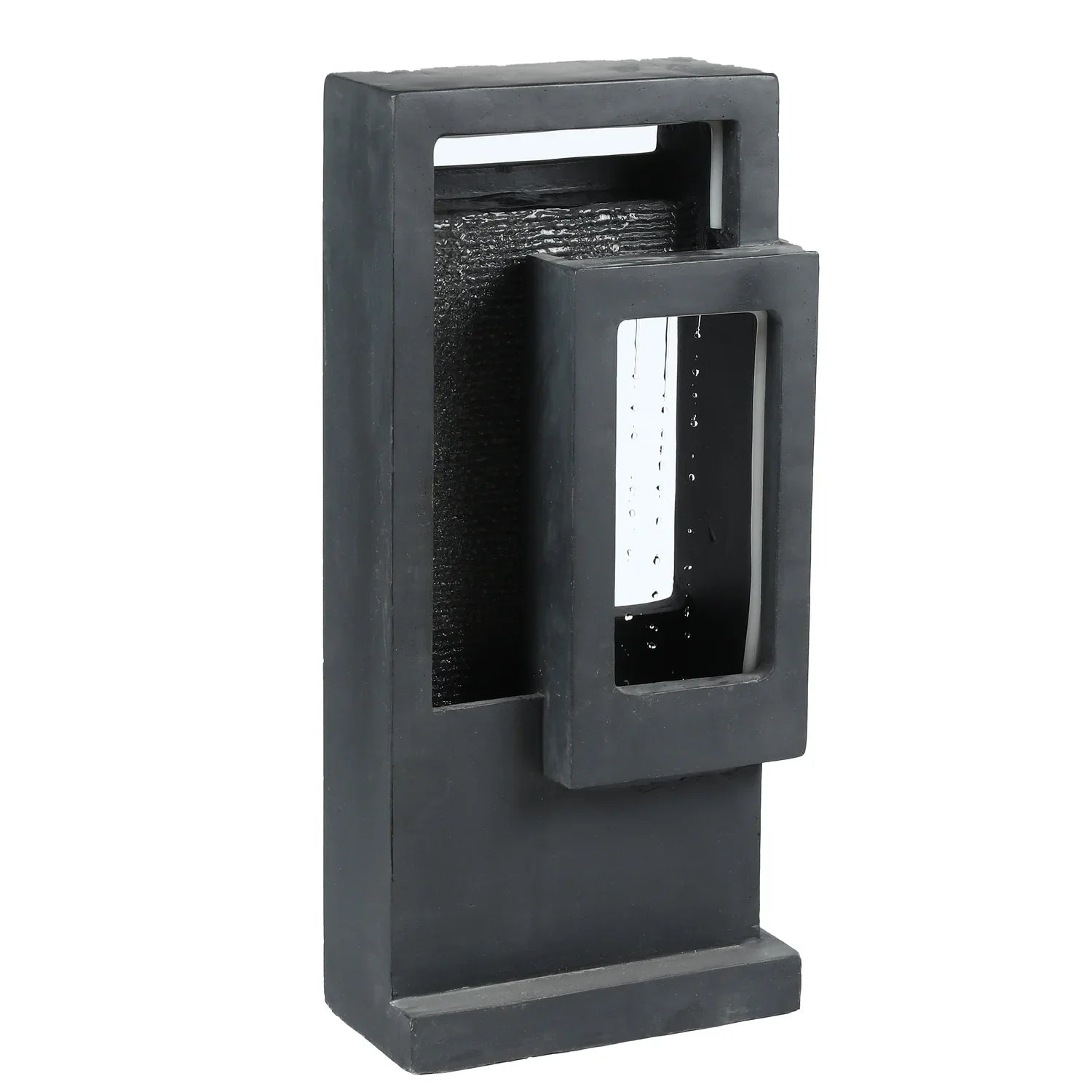 HomeStock Light Led Outdoor Gray Fountain Column With Resin Vintage Victorian Raining