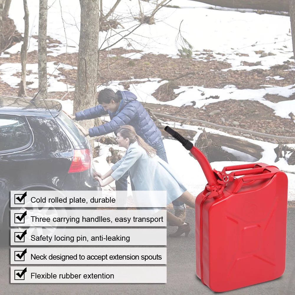 Steel Gas Contanier Gallon Emergency Fuel Winado Can 20L Backup 5 Power Tank