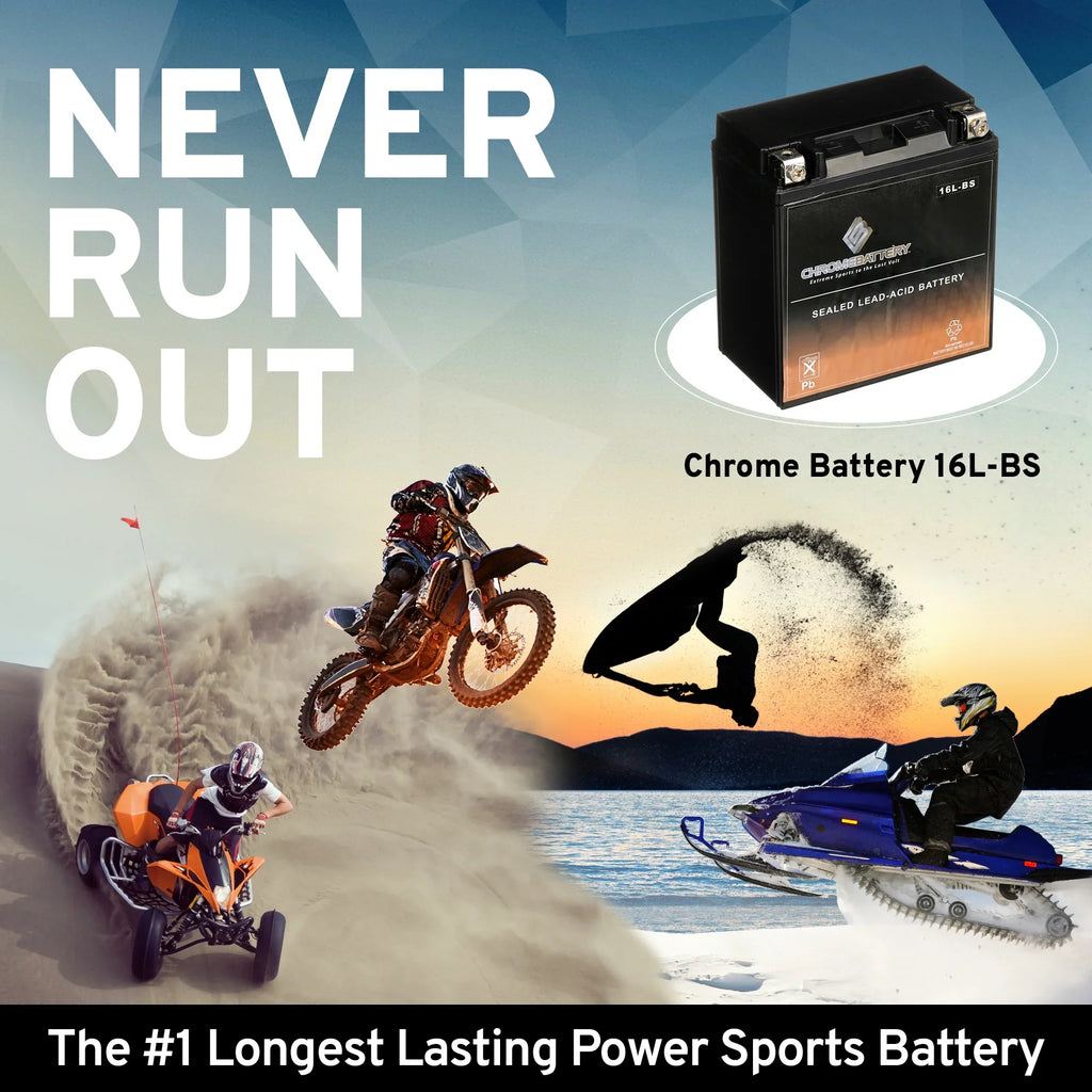 CCA) Battery (16L-BS Ski 650cc Volt,14 YTX16L-BS Jf650 Jet Kawasaki Ah, X2 Battery for Chrome 86-'95 12 230