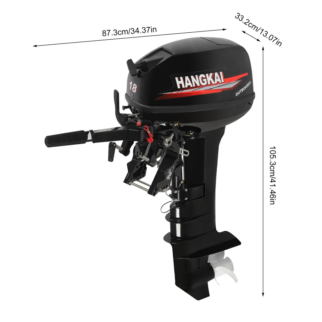 Engine 2 246cc Cooling Alloy Water Wuzstar 18 Aluminum w/CDI Long Motor HP System Shaft Boat Fishing Outboard Stroke Motor, Boat