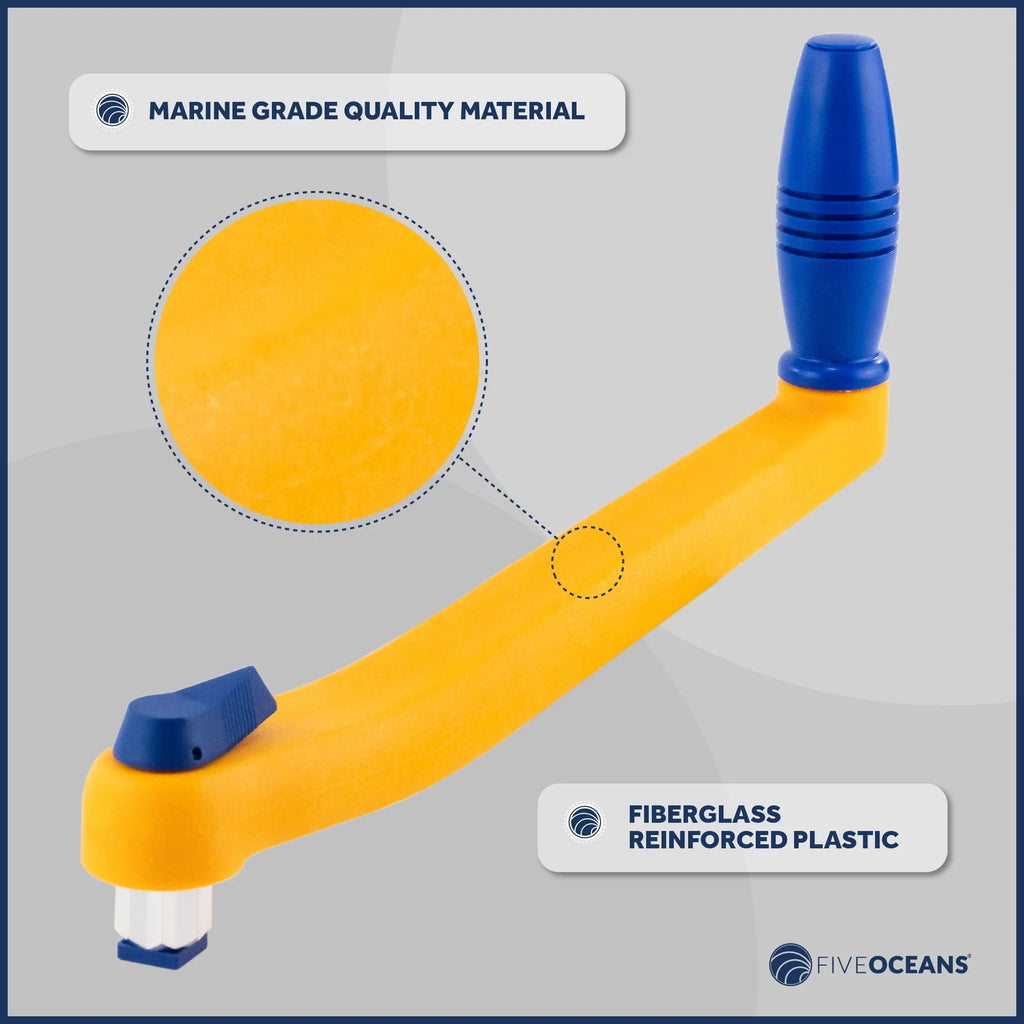 and Handle, Oceans and Winch Lightweight Universal Handle, 8" - Blue, Plastic Reinforced 2-Pack Strong, Winch Fiberglass Five Orange FO86-M2 Sailboat Floating Mechanism, Lock?in