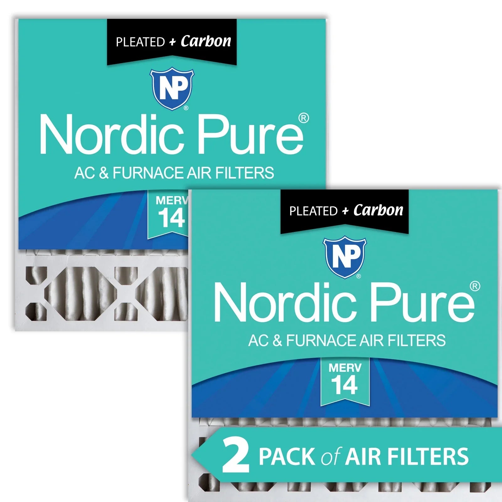 MERV 2 Pack Furnace 3/8) Carbon 20x20x5 Plus 14 Honeywell Filters Replacement (4