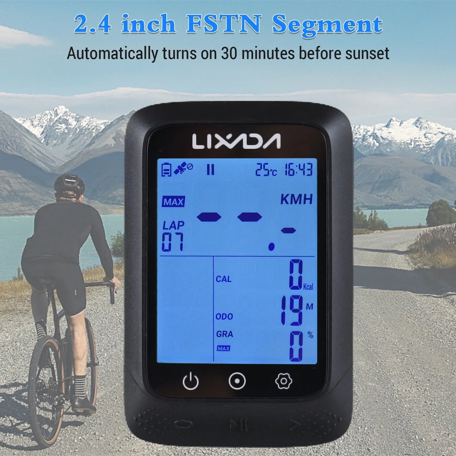BT ANT+ Sensor Altitude Wireless Support 2.3in Waterproof Connectivity, APP Strava Aibecy with GPS Gradient, Bike and Computer