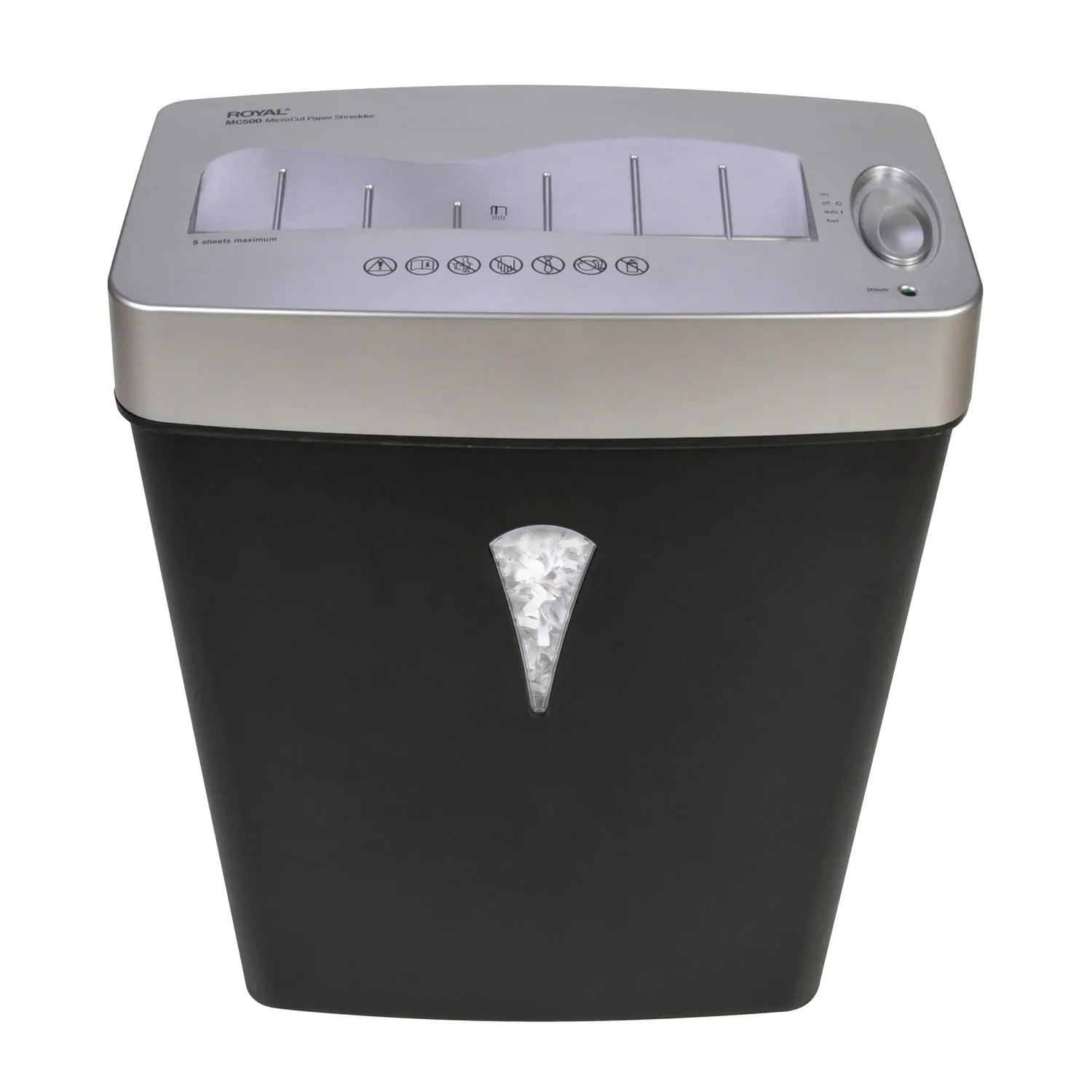4 Royal Pass 0.157" - Shredder Silver - Size Capacity Paper Paper, 5 x Black, - Micro - Wastebin Credit for Card Per Shred - shredding gal 0.394" MC500 Cut -