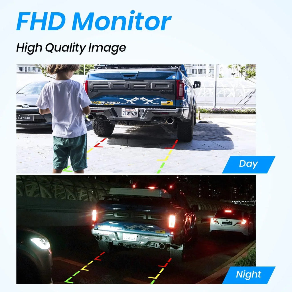 Camera Trailer/SUV Plate Wireless Backup License Vehicles IP68 for Waterproof Reverse AUTO-VOX Camera Solar Camera