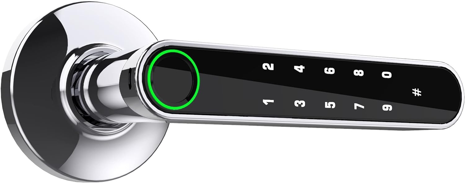Home Smart Tuya with Install New by for Keys, Handle Easy Upgrade] Suited Backup Airbnb, Door Password, Office, GOURE, and Fingerprint to App [2024 Keypads Ideally Door Lock