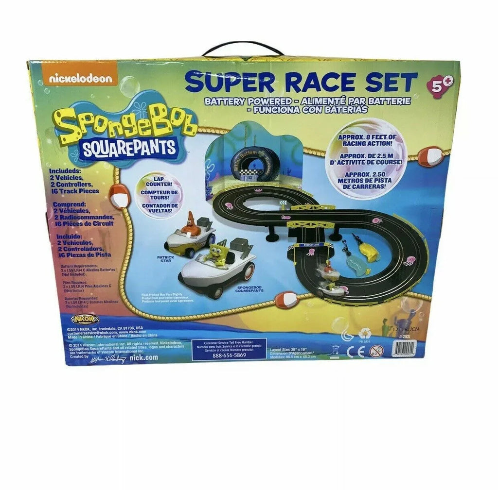 TRACK RACE SUPER RACERS BOAT AND RACE SQUAREPANTS SET SPONGEBOB