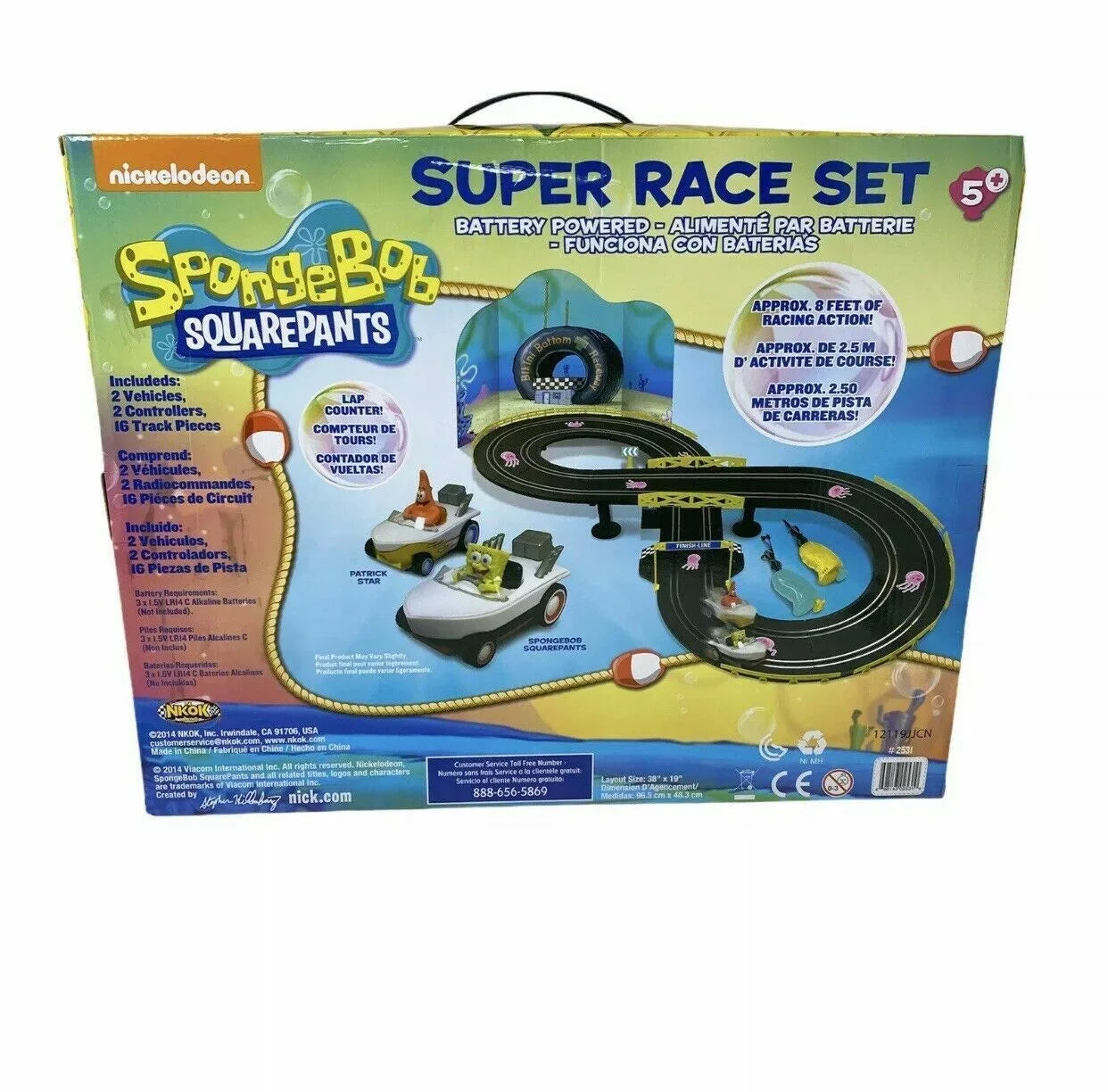 TRACK RACE SUPER RACERS BOAT AND RACE SQUAREPANTS SET SPONGEBOB