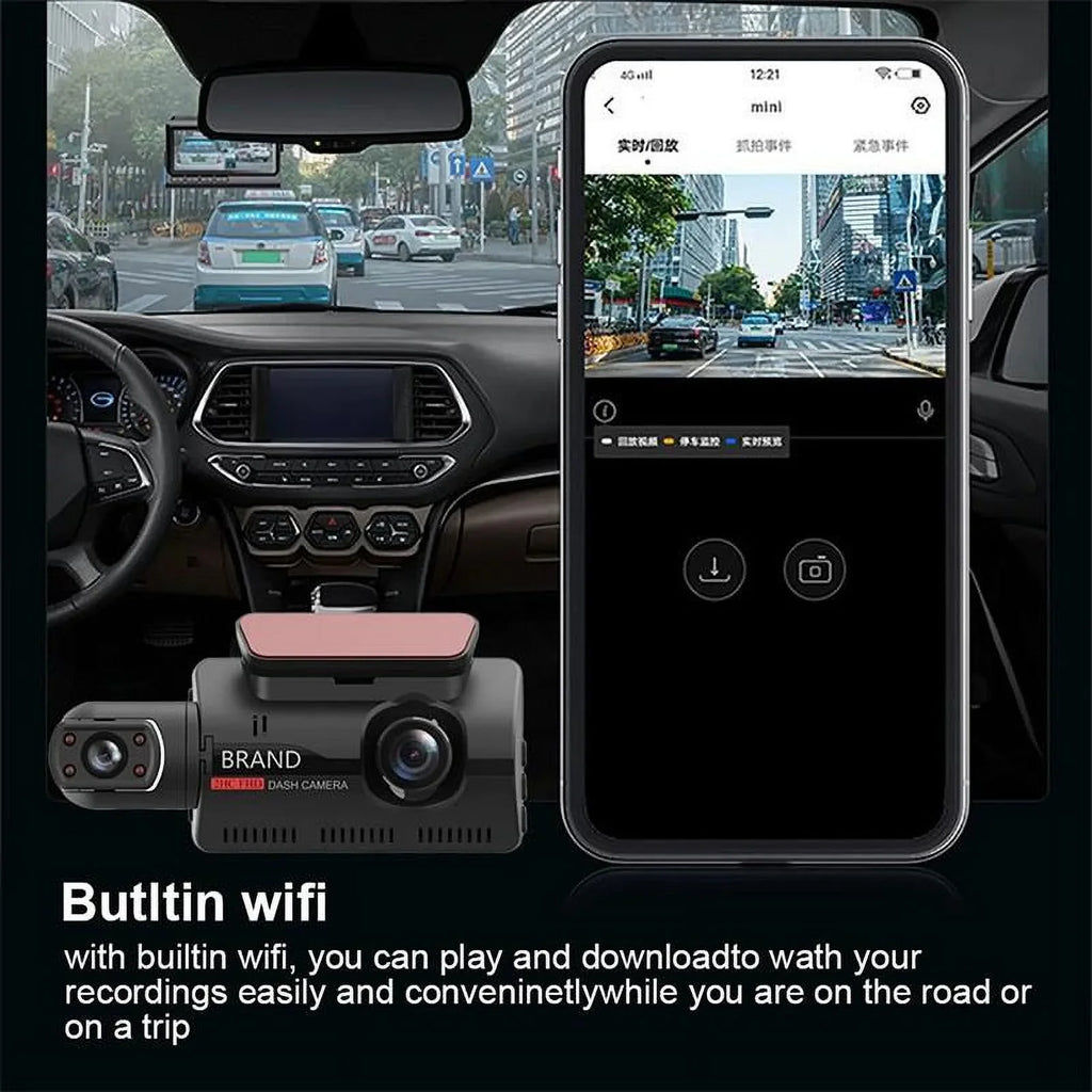 Vehicle Front Cam Rear Car And 3 Dash Dual DashCam With 1080P And Night Auto GPS DVR Lens Interior WIFI Cameras Camera