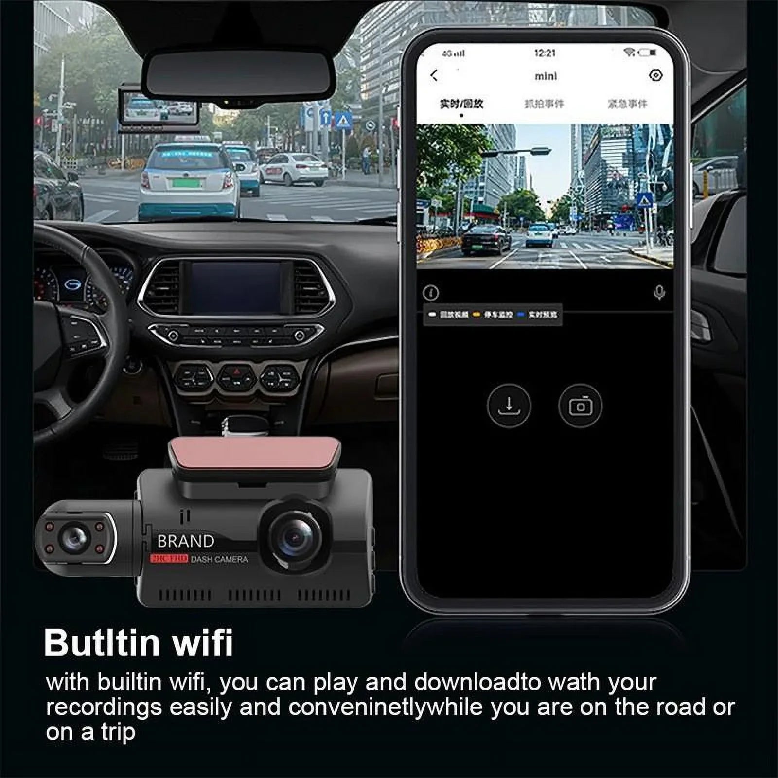 Vehicle Front Cam Rear Car And 3 Dash Dual DashCam With 1080P And Night Auto GPS DVR Lens Interior WIFI Cameras Camera