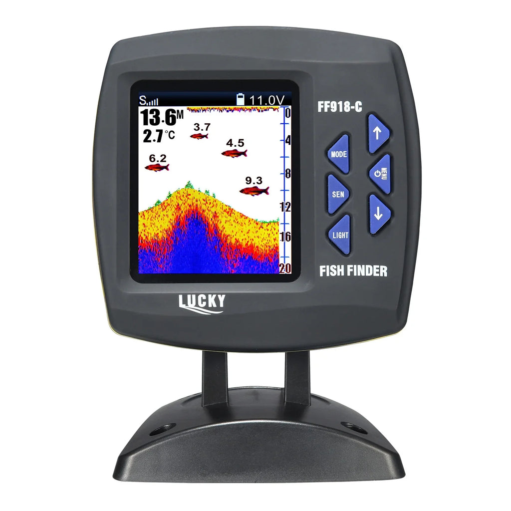 Finder Fishfinder Underwater Tomshoo Fishfinder Fish Transducer Locator Boat 45 LCD Monitor Underwater Wired Fish Fish Sensor Finder Detector Waterproof Degrees Fishing Portable Fish