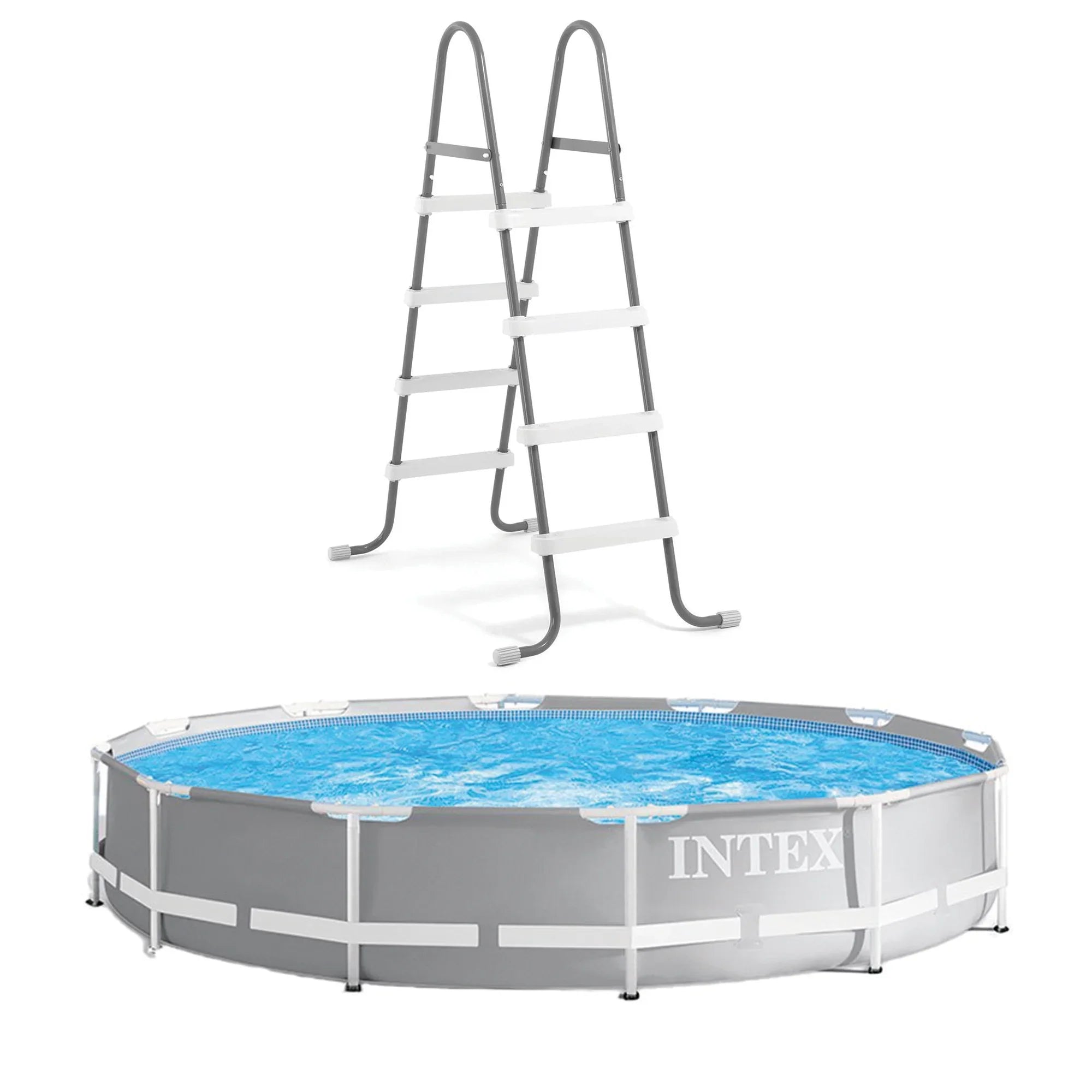 12' with Pool Prism Ladder Swimming Ground 48" Bundled Above x Ground Frame 30"