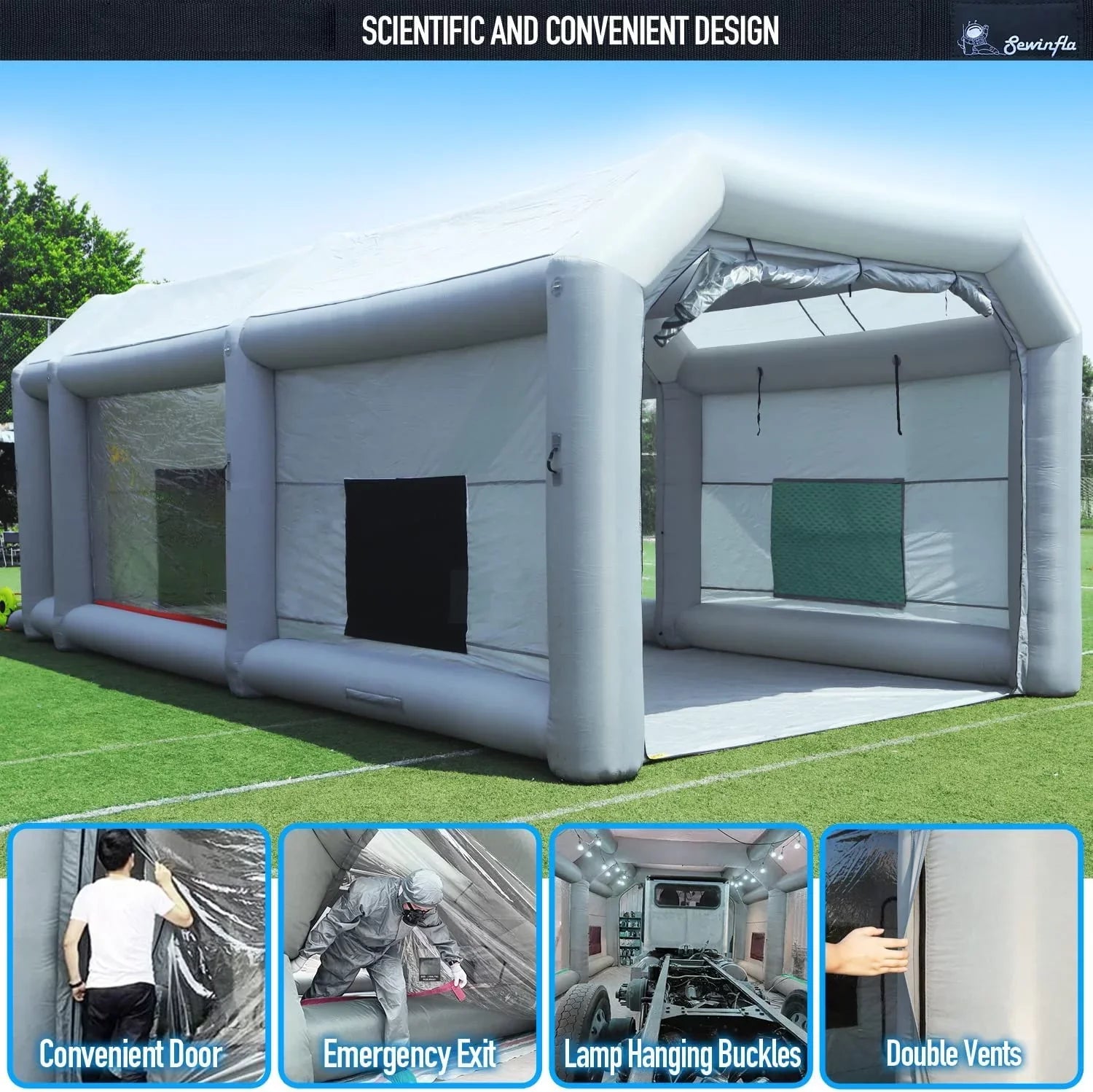 Portable Sewinfla with Professional 23x20x14.5Ft Paint Booth Booth Spray Booth Car Blowers Painting Inflatable Inflatable