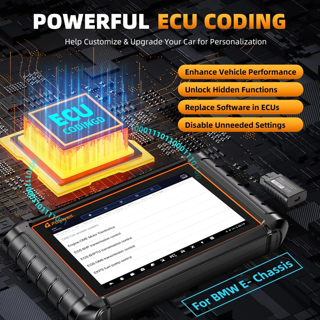 NT909 AutoAuth Services Scanner All AutoVIN Tool OBD2 Vehicle Automotive Reader Scan Control OBDII 30+ Car Scanner FCA Bi-directional Analyzer Test Diagnostic Systems Active Code Reset Foxwell