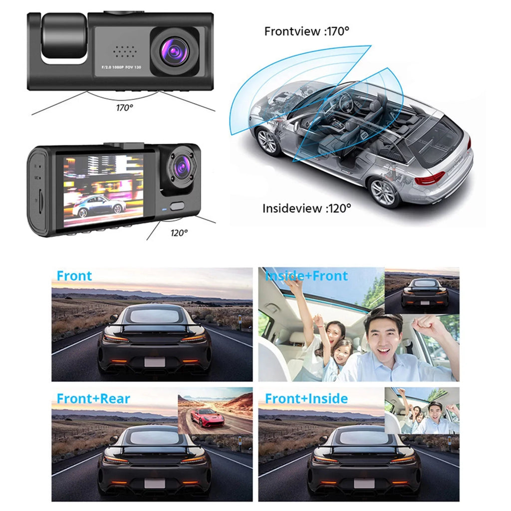 Vision Camera Rear, Cam and Mirror Apexeon Dash Front Night Design Car Rearview Recorder,