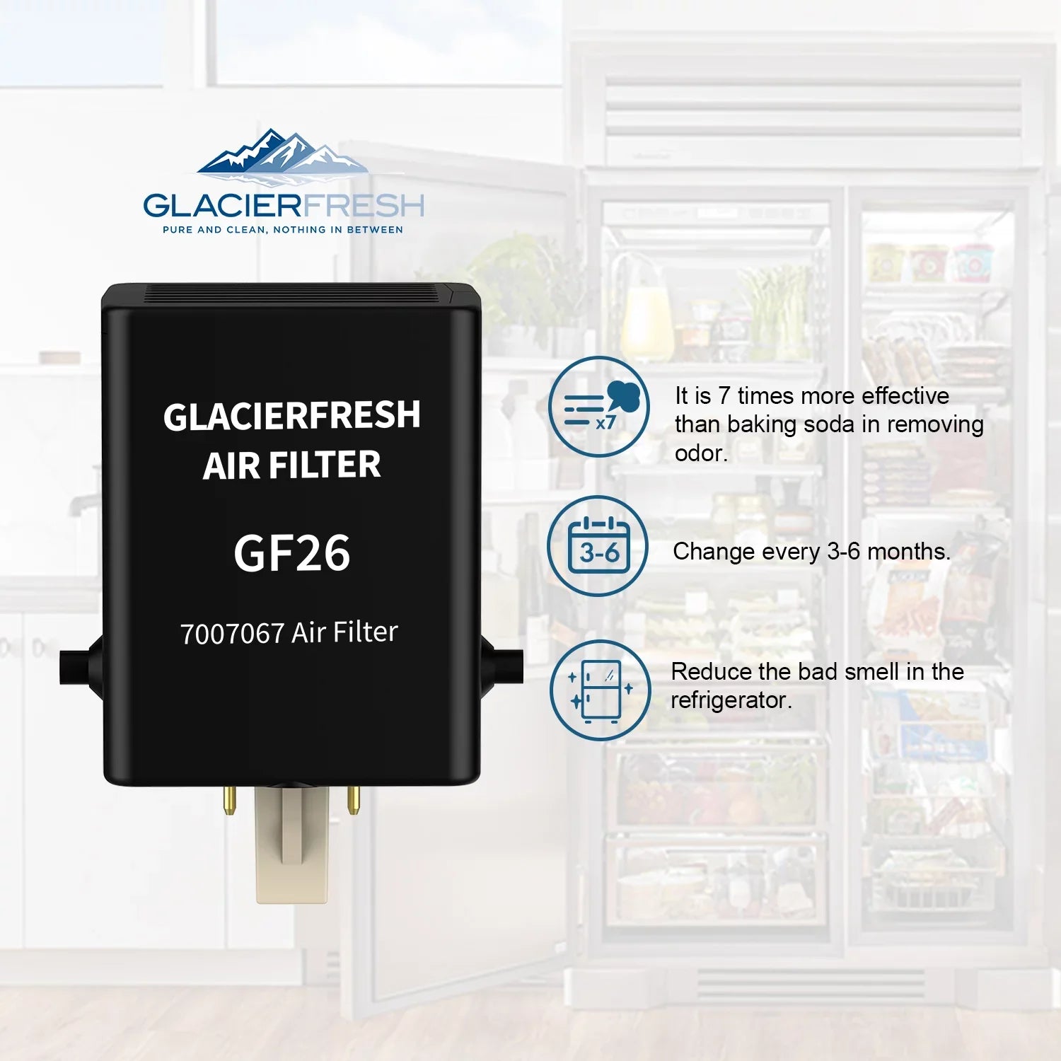 Air Pack for Filter, 1 Replacement Air Filter Refrigerator FRESH GLACIER 7007076