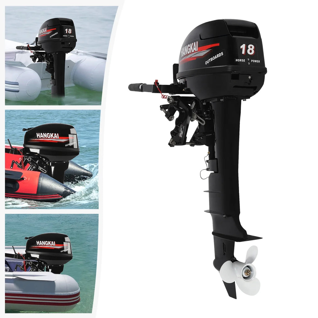 Engine 2 246cc Cooling Alloy Water Wuzstar 18 Aluminum w/CDI Long Motor HP System Shaft Boat Fishing Outboard Stroke Motor, Boat