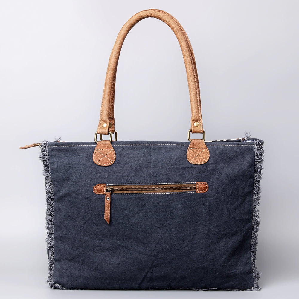 handbag Upcycled Wool Upcycled western OHLAY KB491 women Canvas KB TOTE Leather bag purse Genuine