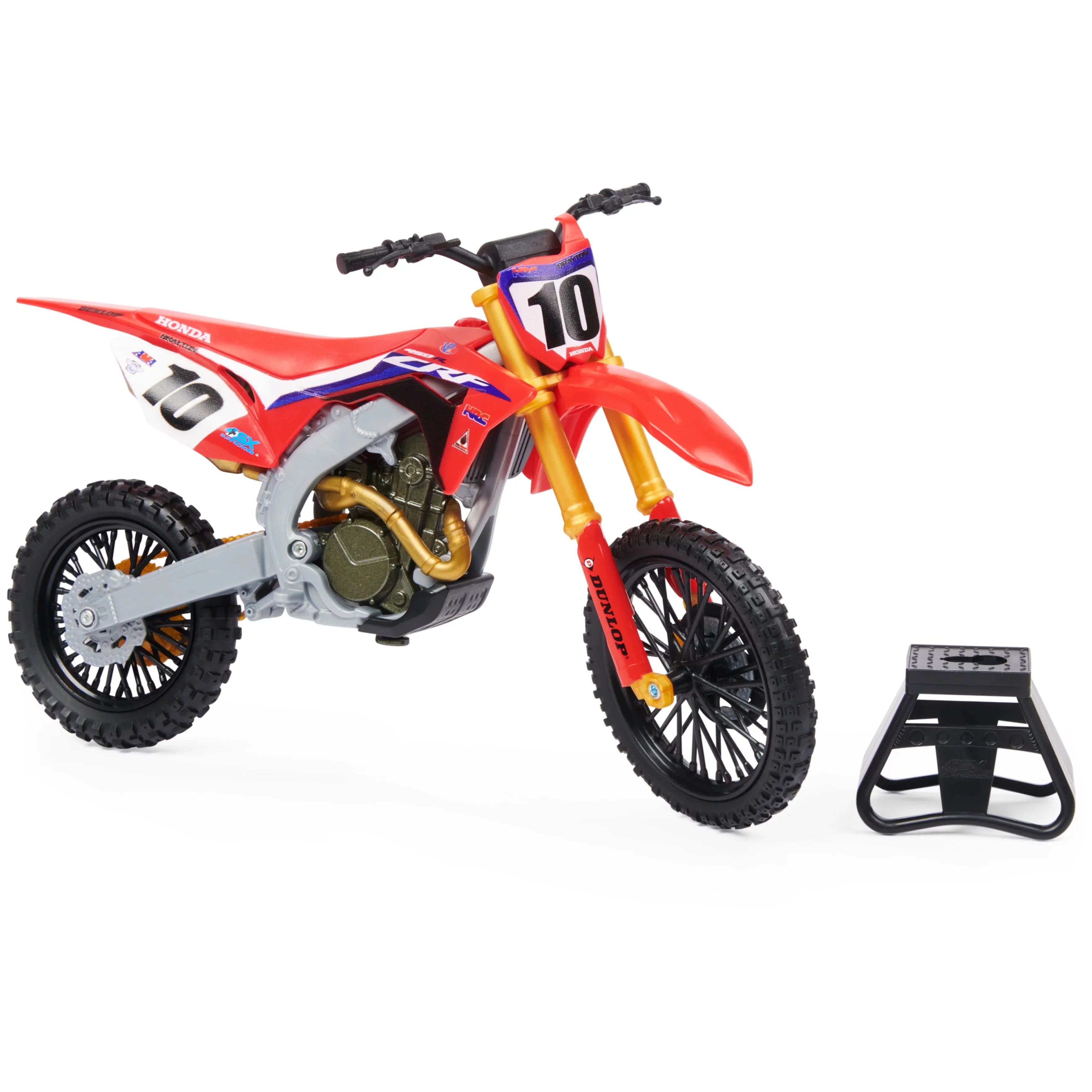1:10 Brayton Supercross, with Motorcycle Display Justin Replica Scale Stand Collector Authentic Die-Cast