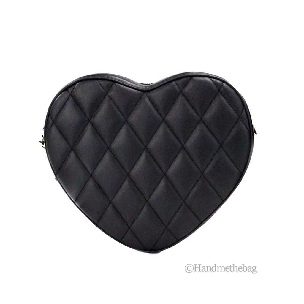 Spade Crossbody Smooth Shack Kate Heart Bag Quilted Black Leather Love