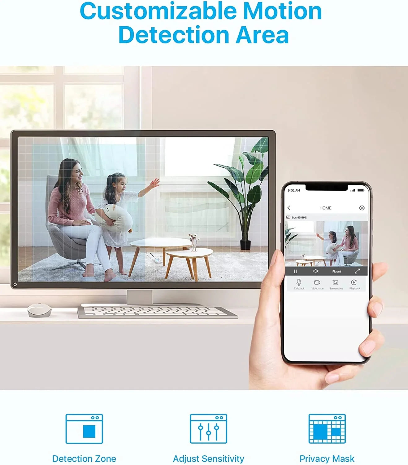 Network 1080P Motion Recorder Detection Surveillance High 4-in-1 Definition System CCTV Camera HD DVR Video ZOSI Hybrid Security 8CH For H.265+ TVI