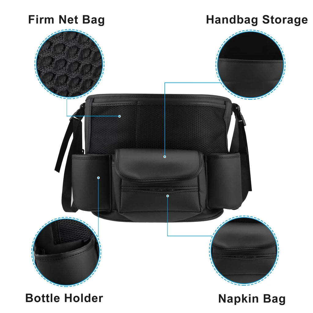 Car Multi for Storage Pockets Organizer Seat Black Capacity Large Car Purse Backseat 36x26c18cm
