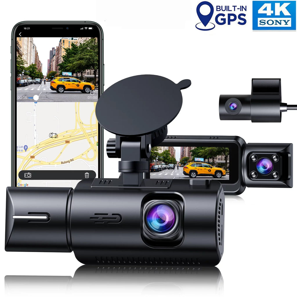 Loop Parking Rear Car TOGUARD IR Vision, GPS, Camera Cam Monitor, Night Dash Detection 3 G-sensor, Motion and Front 4K Dash Camera Recording, Rear with Channel Inside Front