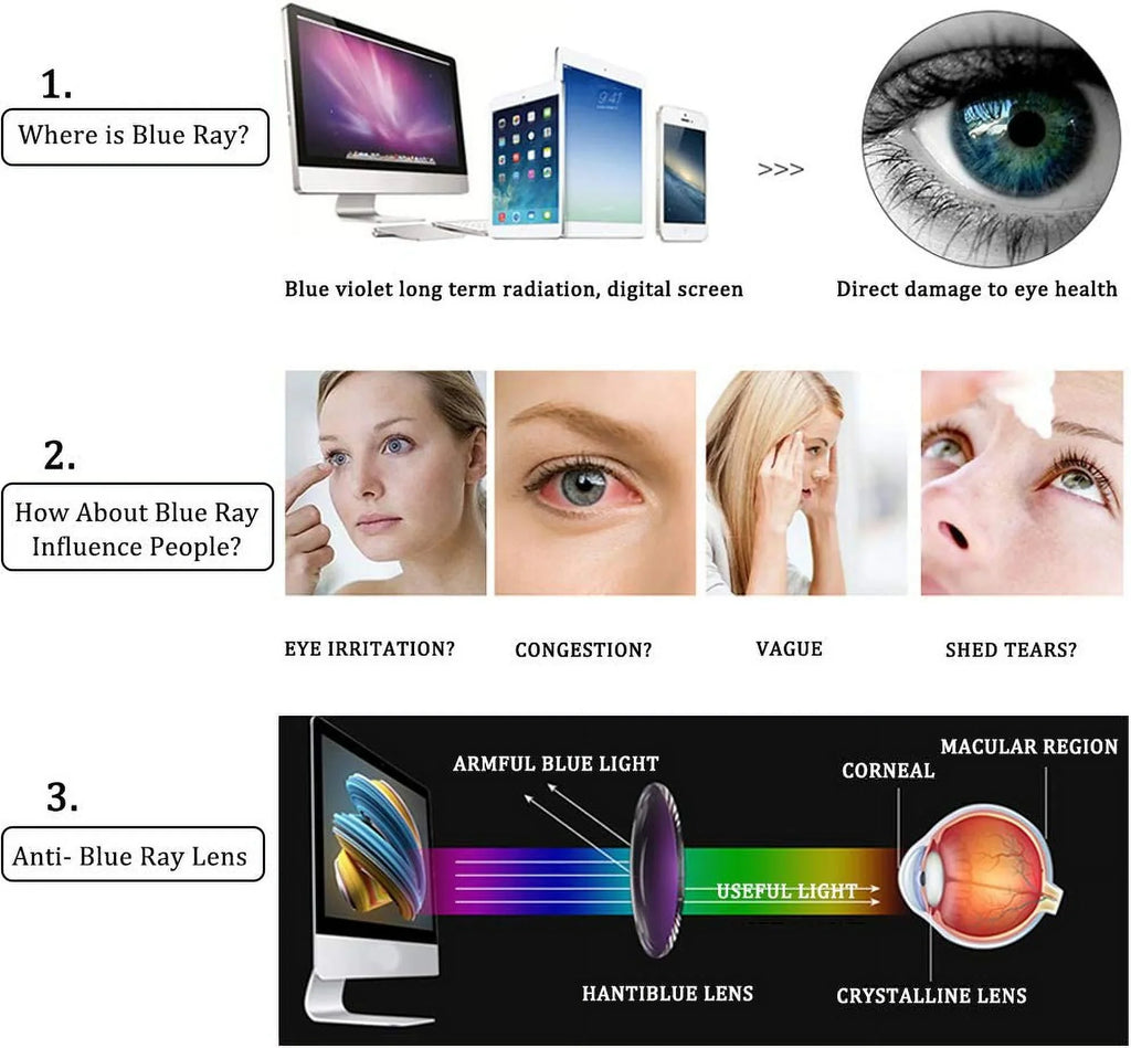 Glasses Reading Light Women Clear Blue Rimless Computer Designer Lens 2.5 UV400 Readers Ladies AQWANO Blocking Fashion Protect Frame,