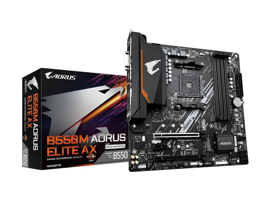 Micro-ATX 4.0 B550 3.2 AM4 GIGABYTE Gen Single B550M M.2, USB (rev Motherboard GbE with 1.3) ELITE PCIe Realtek AORUS AMD SATA 6Gb/s, 1, LAN, AX