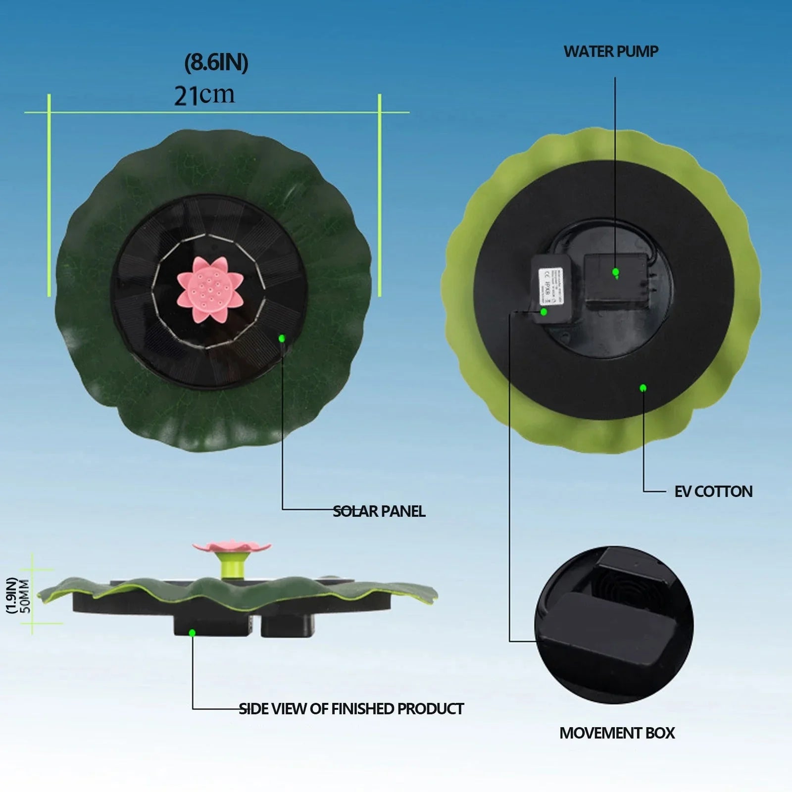 Motion Imitation Solar Fountains Controlled Pond Garden Flower Pool For Sun Swimming Sprinkler