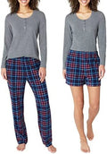 Large) Pajama Waffle Women's Bauer Eddie 3-Piece Knit (Gray, Set