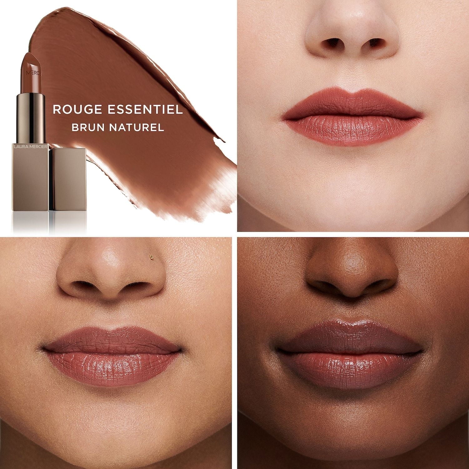 '- Naturel Brun Essentiel Rouge neutral Silky Cream Mercier Lipstick Laura - brown
