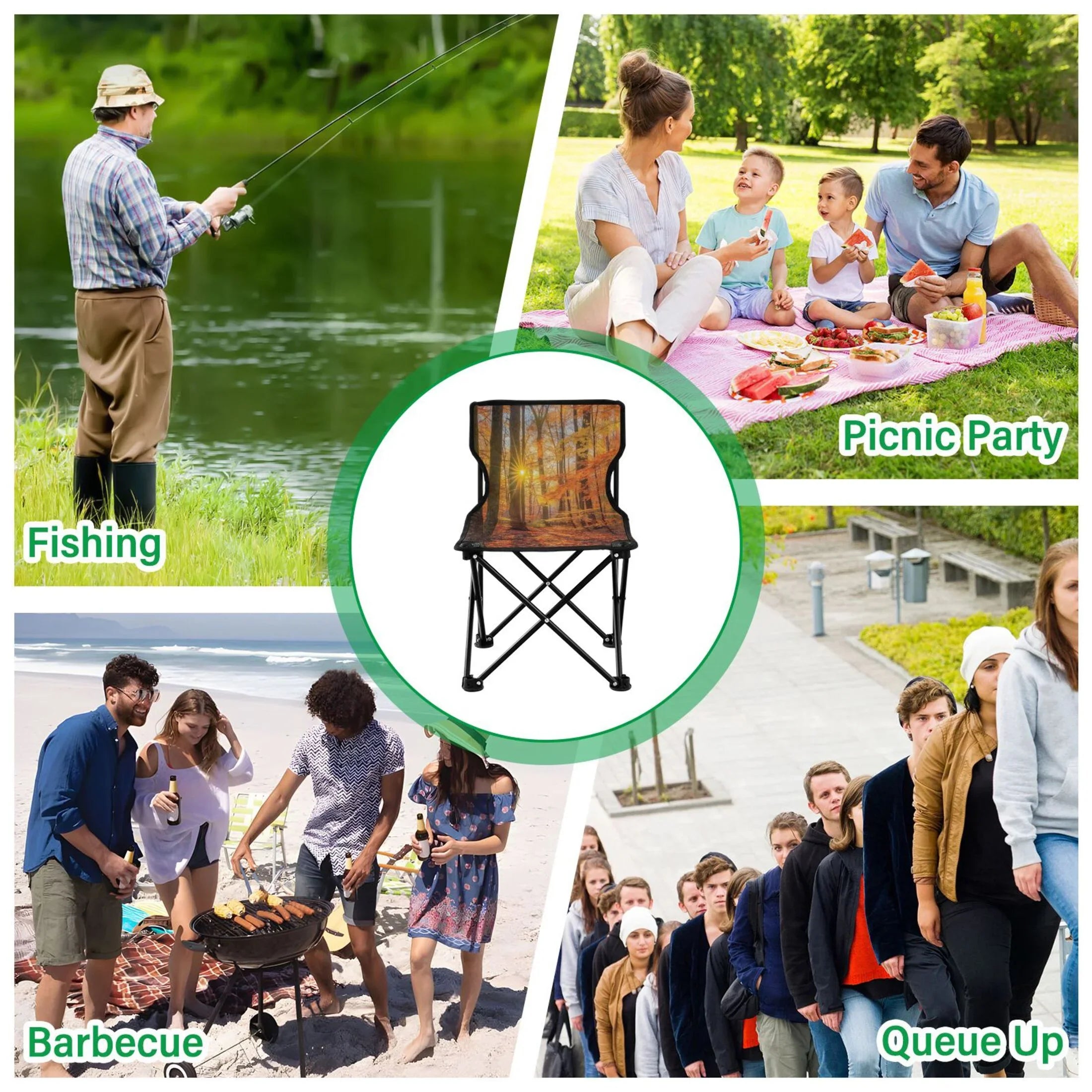 Support Leaves Bag with 220LBS Chair Lawn Autumn Chair Chair Camping Portable Forest Chair Outdoor to Folding Beach Carry Fishing
