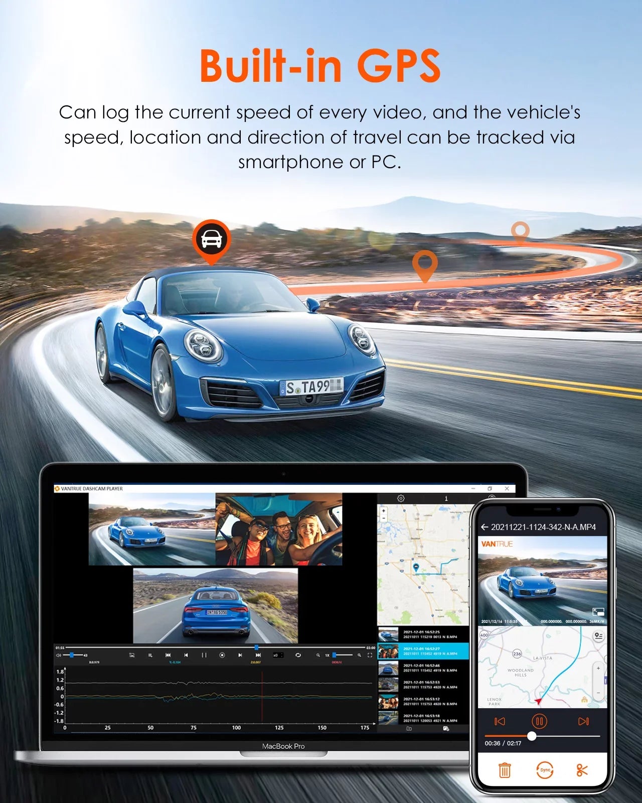 inch Touchable Car Front+1080P Nearly Rear IPS with Supercapacitor Wide Dash +1080P built 360¡ã Camera 2K Angle, Screen GPS 24h Channel Cam, Monitor, Interior 30FPS 3 S2 3 WiFi in, Parking Vantrue