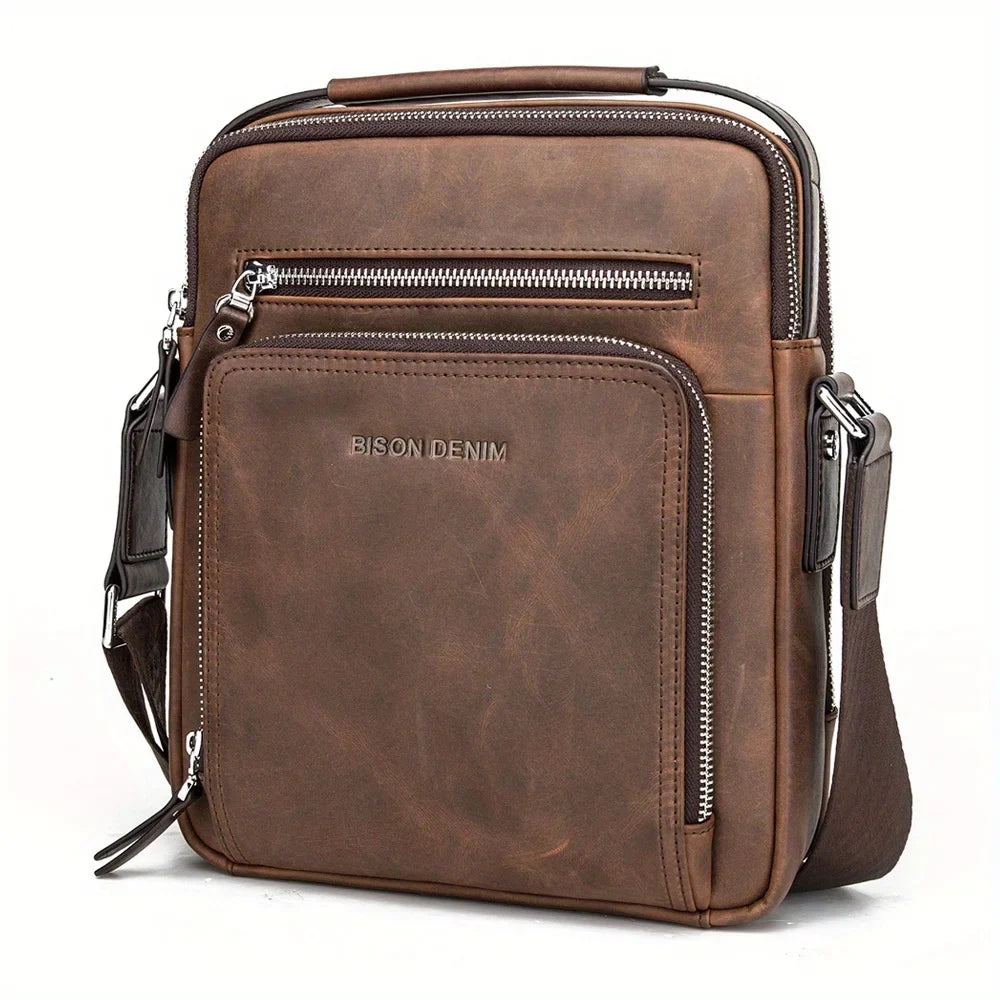 Handbags Cowhide MICHROE DENIM Casual Vintage Genuine Crossbody Bag Bag Leather N2333-1ZF Shoulder Men¡®s Designer Messenger