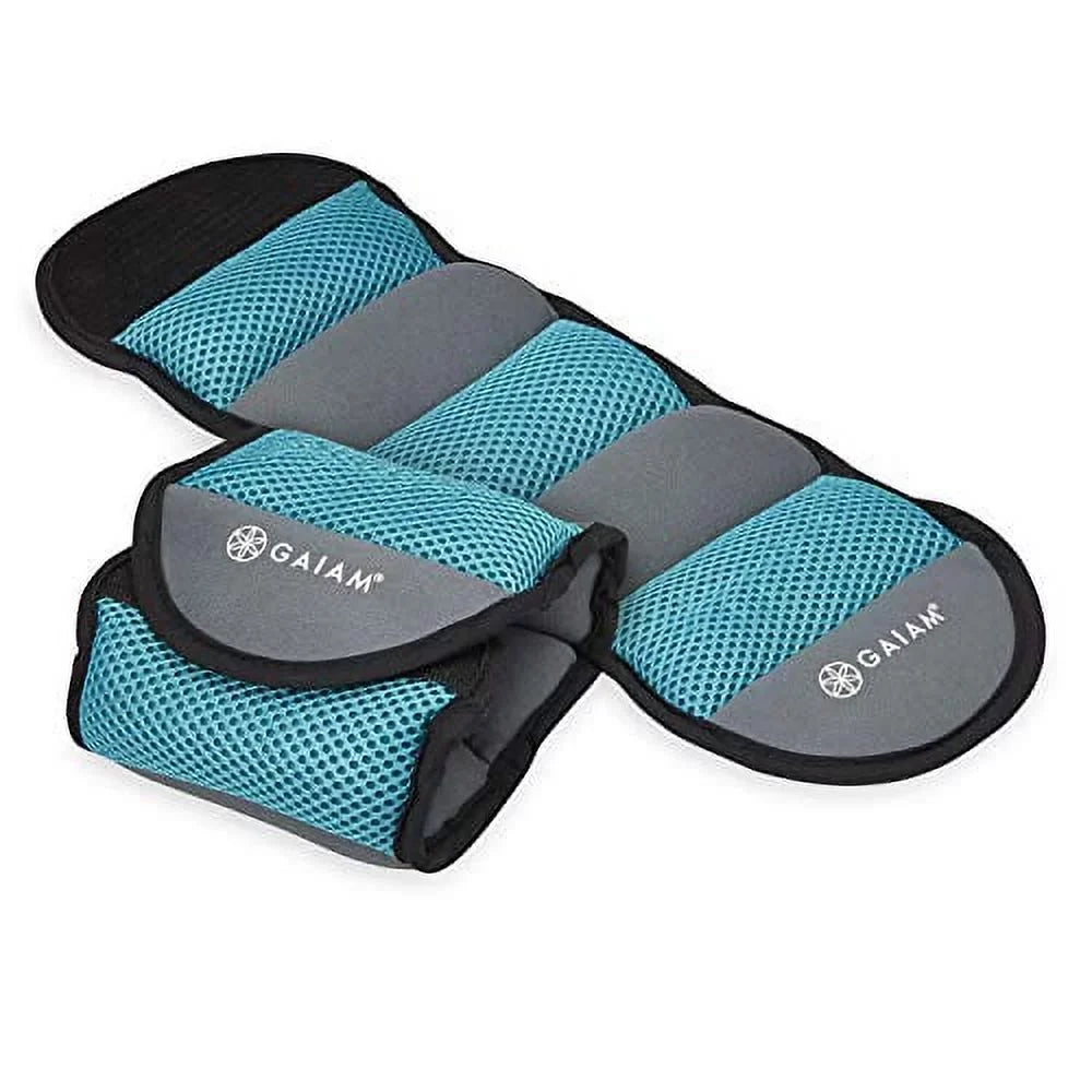 Two (10-Pound - Strength Men with Weights) Exercises Dance, Weight (2) & Cardio Women Set Weights Ankle Pilates, for Adjustable Sets Training Gaiam - Walking, Running, Yoga, 5lb Aerobics, Straps