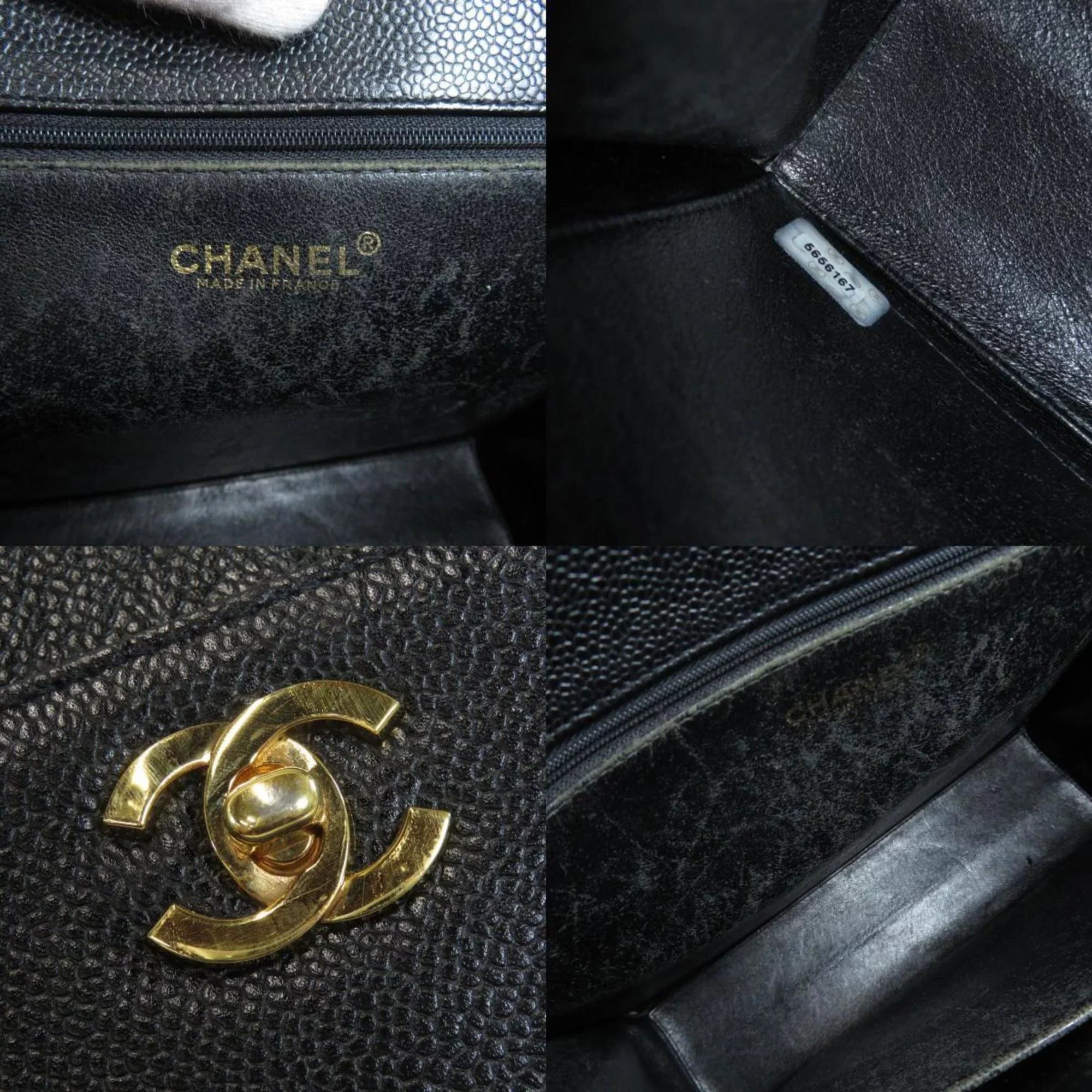 (Good) COCO Ladies Caviar Handbag Skin MARK Pre-Owned CHANEL