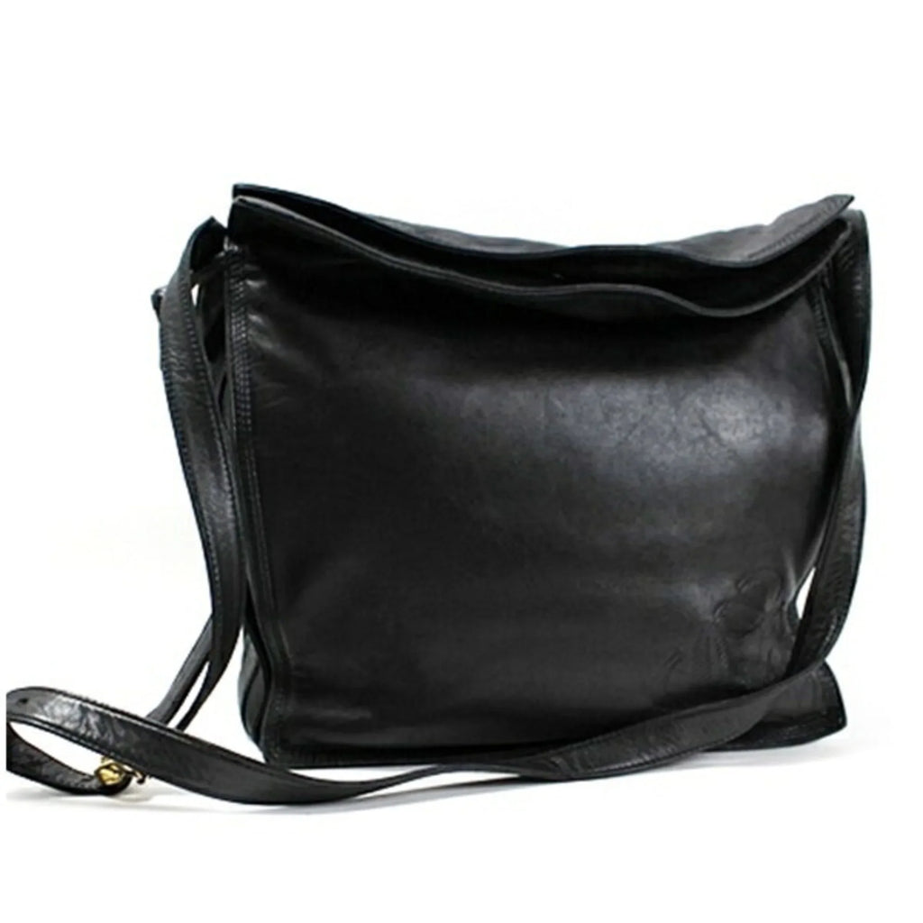 Anagram LOEWE Shoulder Pre-Owned Black Soft Women's (Fair) Leather Bag