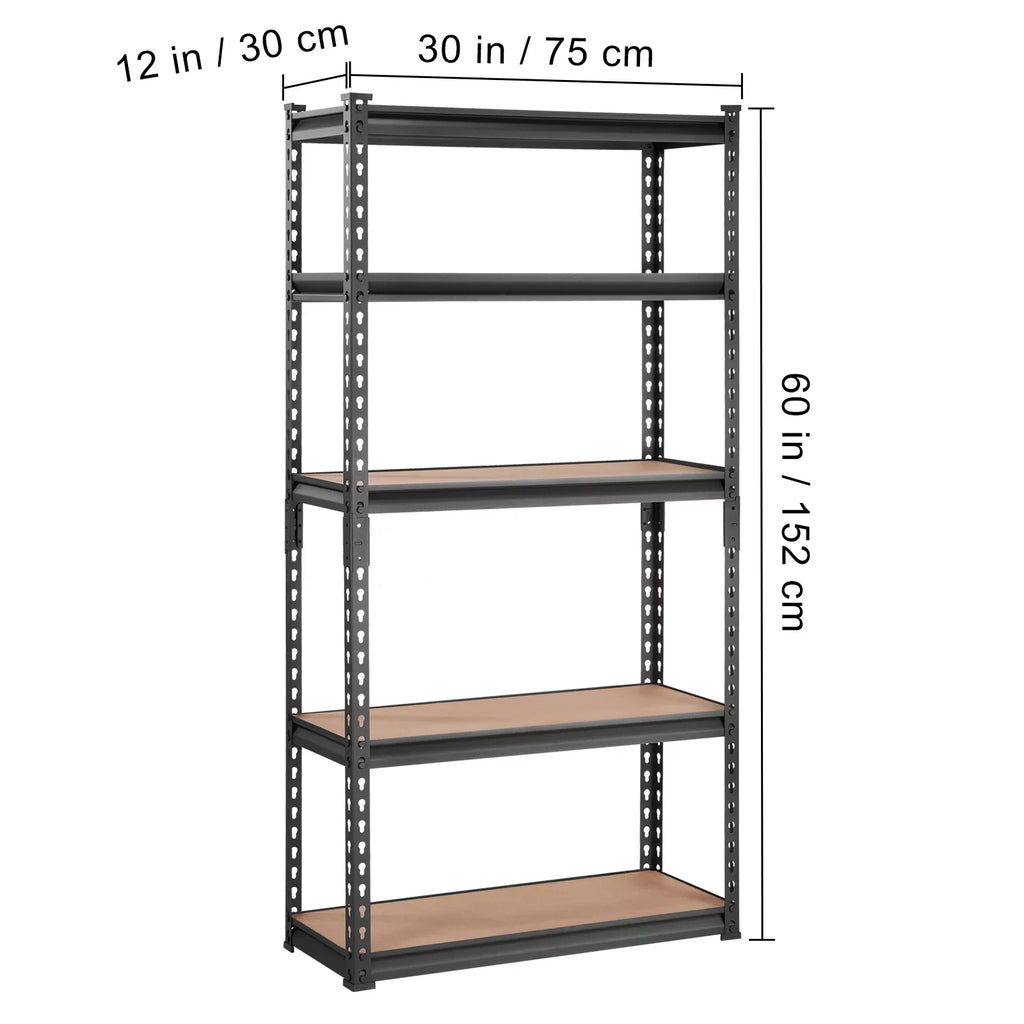Unit, Steel 60"H 2000 Garage 30"W Heavy 5 Adjustable Load BENTISM Tier 12"D Rack lbs Storage Duty x Shelving x