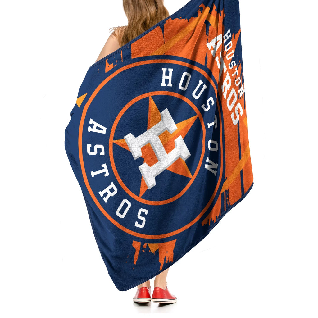 60" Houston Plush Blanket 46" Northwest Dimensional Raschel The Group Throw Micro Astros x