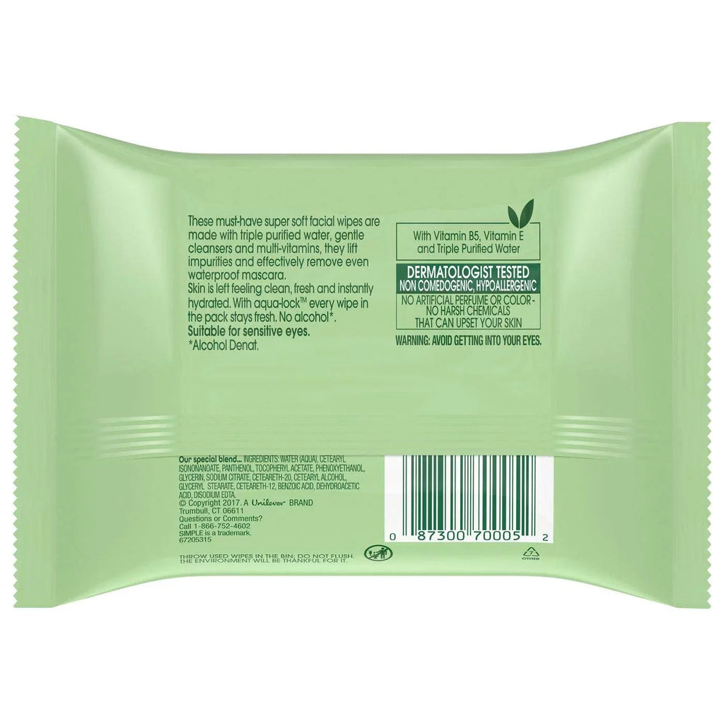 6 Wipes (Boxed 25 X Cleansing Wipes Packs 150 Facial Total Wipes) Simple