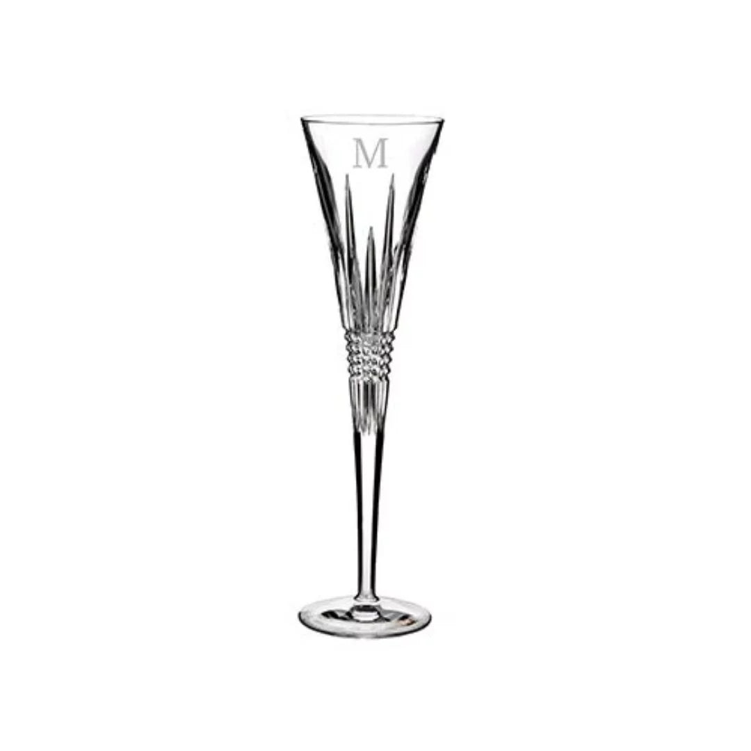 of Block Waterford Set Toasting Letter Monogram Lismore Flutes Diamond 2