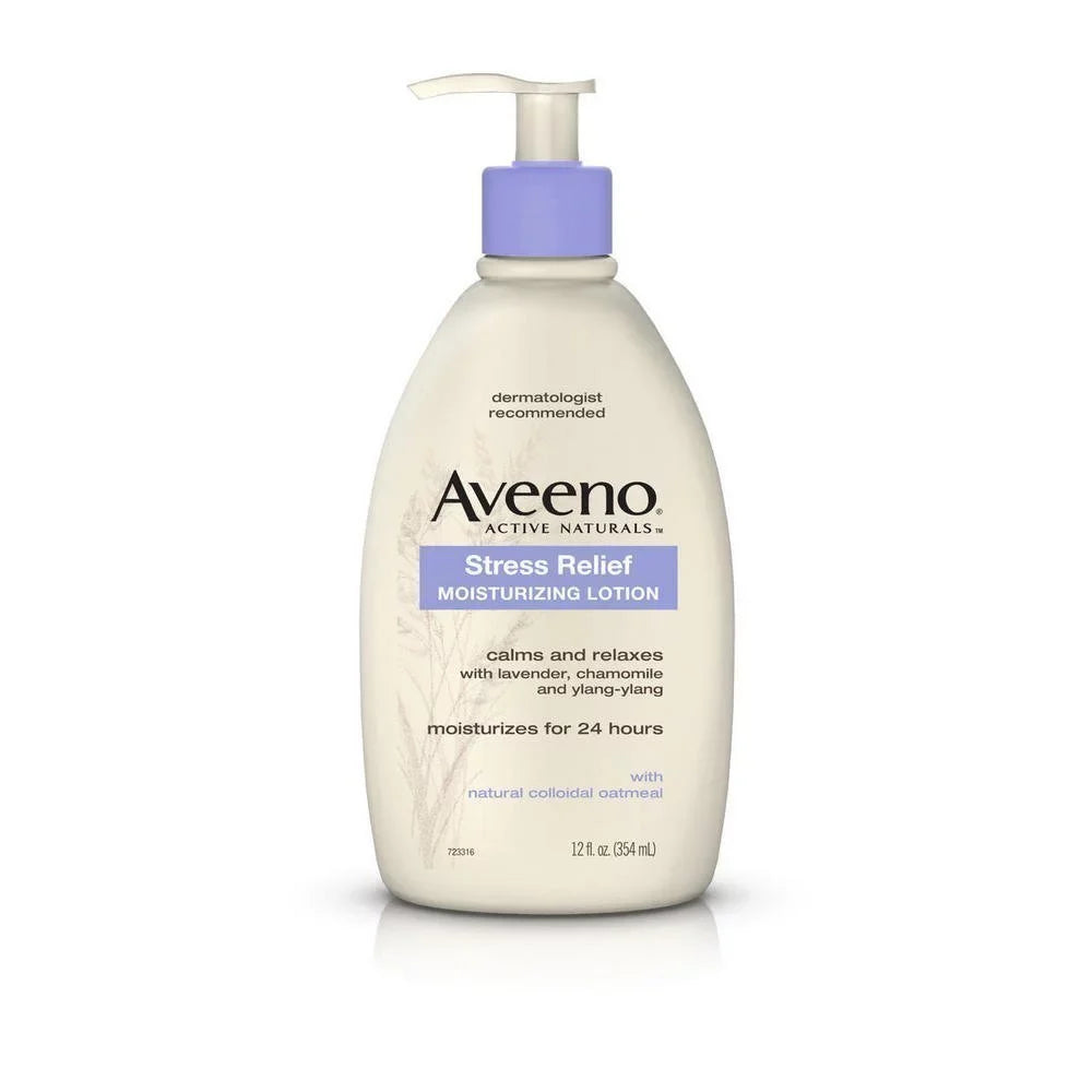 & Stress (Pack & Relax, Moisturizing Aveeno Relief Body With Oils To Natural Oz And Lotion 3) Essential Calm Of 12 Fl. Lavender, Chamomile Ylang-Ylang Oatmeal