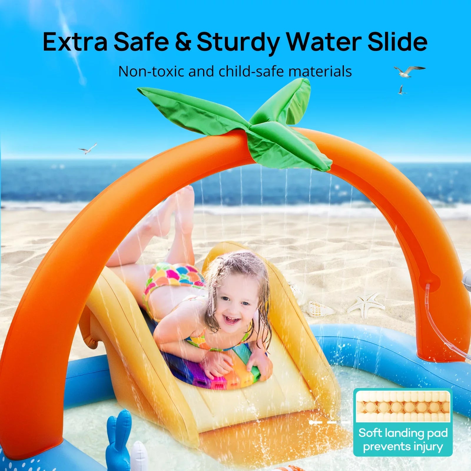 95 Kids, Rectangular Sable Backyard, Above Pool Pool, for 40in Swimming Inflatable Family, Outdoor Toddlers, x 75 Ground, x