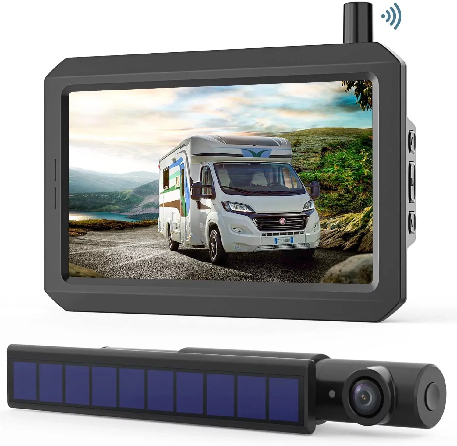Back Truck, 2 Systems 5" Camera SunGo2 for Installation, for Camera Car/Trailer/Pickup/Mini Backup True Wireless Supports Solar Reverse Monitor Up for DIY Wireless RV Camera HD